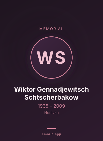 Memorial portrait of Wiktor Gennadjewitsch Schtscherbakow