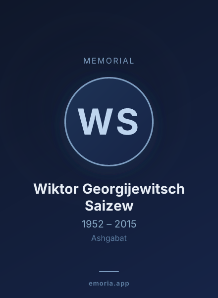 Memorial portrait of Wiktor Georgijewitsch Saizew