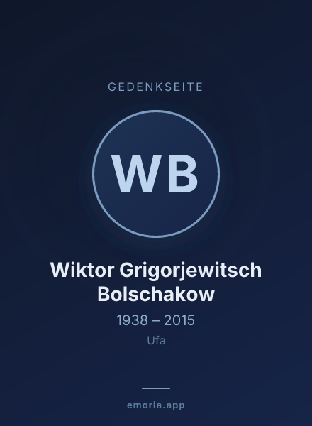 Gedenkportrait von Wiktor Grigorjewitsch Bolschakow