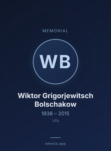 Memorial portrait of Wiktor Grigorjewitsch Bolschakow