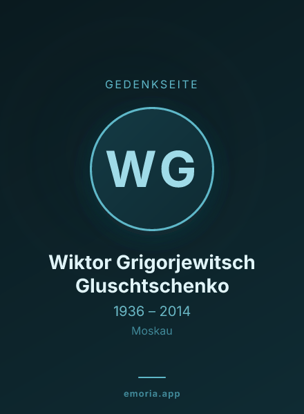 Gedenkportrait von Wiktor Grigorjewitsch Gluschtschenko