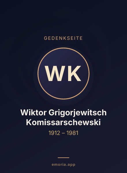 Gedenkportrait von Wiktor Grigorjewitsch Komissarschewski