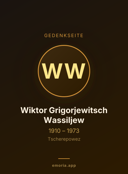 Gedenkportrait von Wiktor Grigorjewitsch Wassiljew