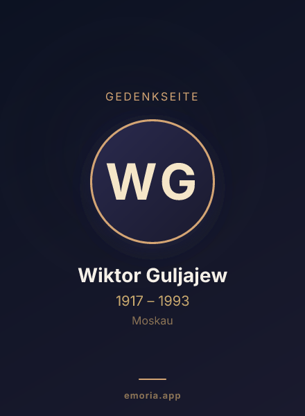 Gedenkportrait von Wiktor Guljajew