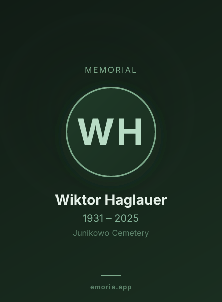 Memorial portrait of Wiktor Haglauer