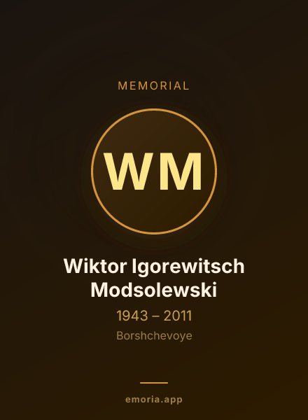 Memorial portrait of Wiktor Igorewitsch Modsolewski