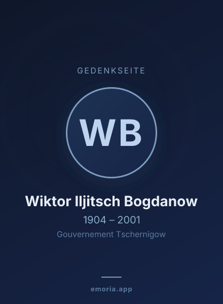 Gedenkportrait von Wiktor Iljitsch Bogdanow