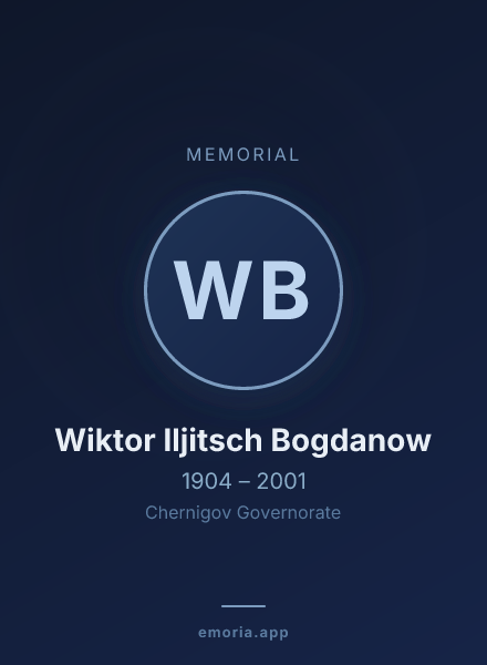 Memorial portrait of Wiktor Iljitsch Bogdanow