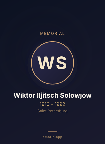 Memorial portrait of Wiktor Iljitsch Solowjow