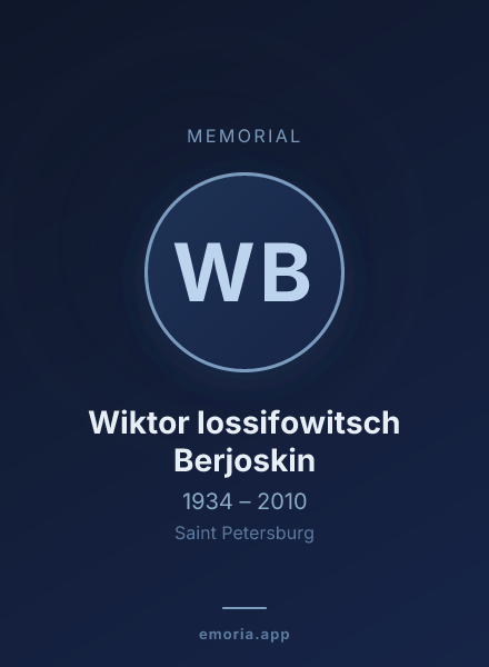 Memorial portrait of Wiktor Iossifowitsch Berjoskin