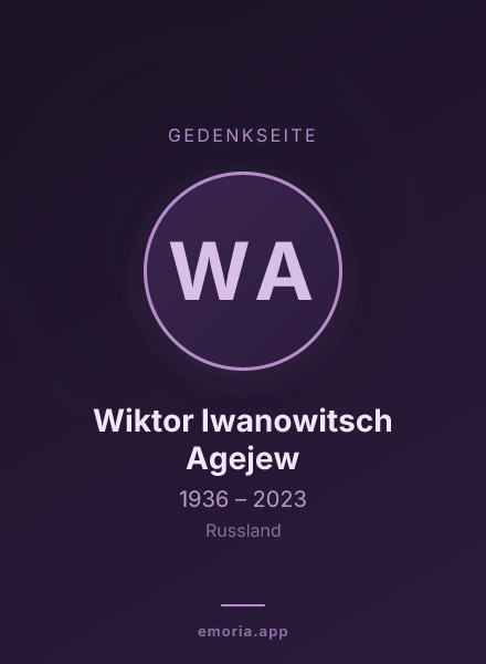 Gedenkportrait von Wiktor Iwanowitsch Agejew