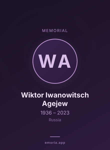 Memorial portrait of Wiktor Iwanowitsch Agejew