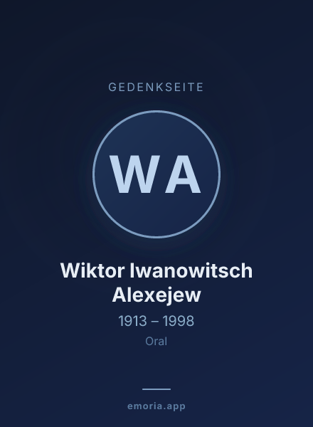 Gedenkportrait von Wiktor Iwanowitsch Alexejew