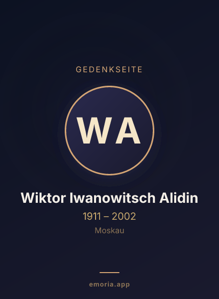 Gedenkportrait von Wiktor Iwanowitsch Alidin