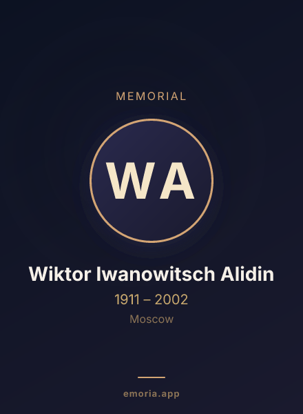 Memorial portrait of Wiktor Iwanowitsch Alidin