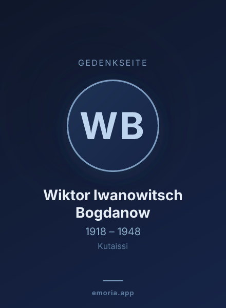 Gedenkportrait von Wiktor Iwanowitsch Bogdanow