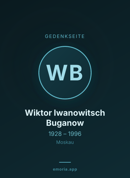Gedenkportrait von Wiktor Iwanowitsch Buganow