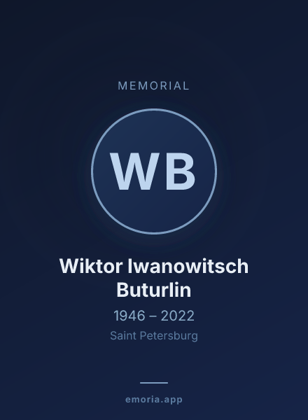 Memorial portrait of Wiktor Iwanowitsch Buturlin