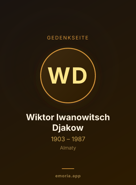 Gedenkportrait von Wiktor Iwanowitsch Djakow
