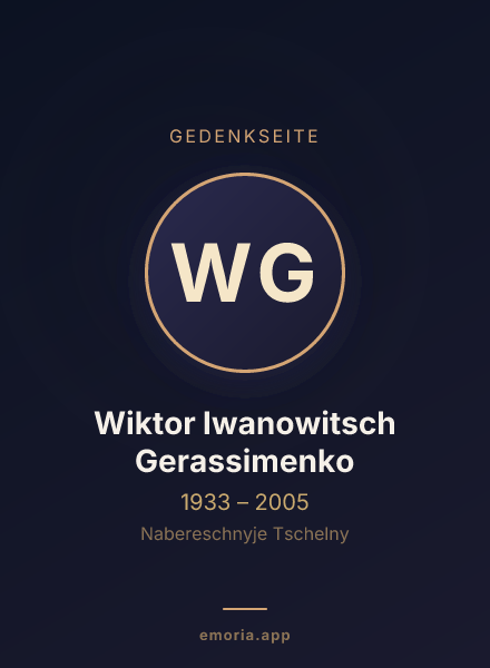 Gedenkportrait von Wiktor Iwanowitsch Gerassimenko