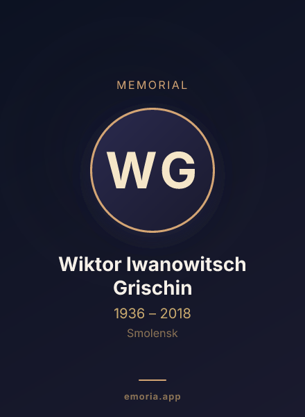 Memorial portrait of Wiktor Iwanowitsch Grischin
