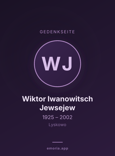 Gedenkportrait von Wiktor Iwanowitsch Jewsejew