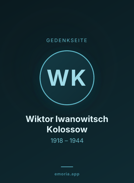 Gedenkportrait von Wiktor Iwanowitsch Kolossow