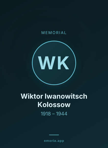Memorial portrait of Wiktor Iwanowitsch Kolossow
