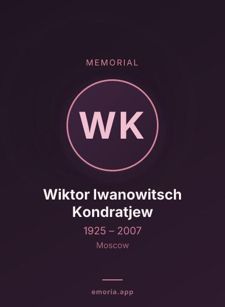Memorial portrait of Wiktor Iwanowitsch Kondratjew