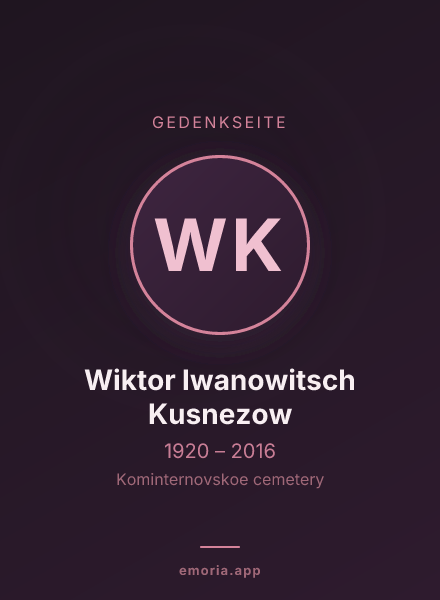 Gedenkportrait von Wiktor Iwanowitsch Kusnezow