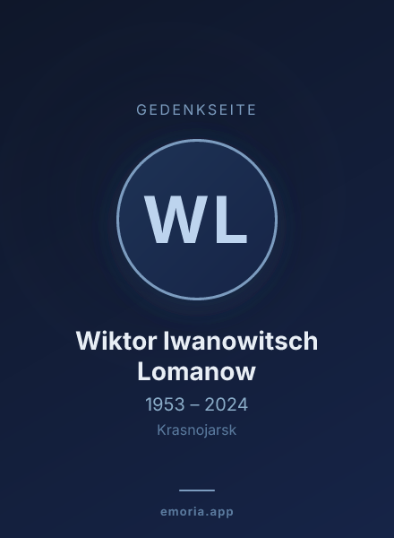 Gedenkportrait von Wiktor Iwanowitsch Lomanow