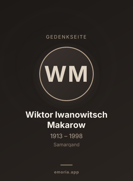Gedenkportrait von Wiktor Iwanowitsch Makarow