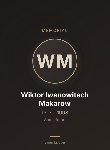 Memorial portrait of Wiktor Iwanowitsch Makarow