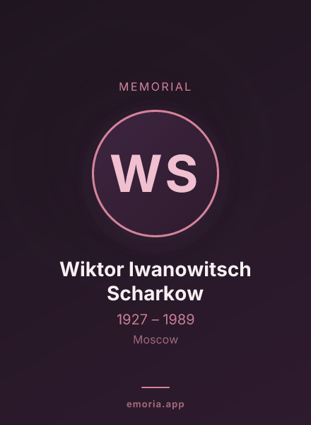 Memorial portrait of Wiktor Iwanowitsch Scharkow