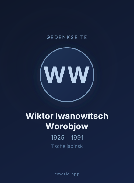 Gedenkportrait von Wiktor Iwanowitsch Worobjow