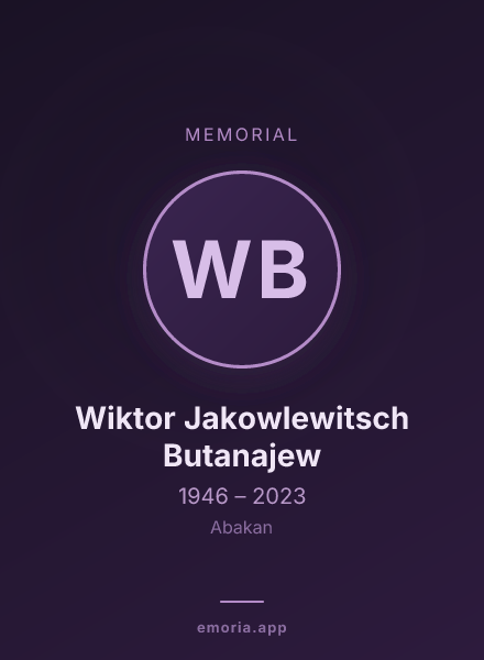 Memorial portrait of Wiktor Jakowlewitsch Butanajew