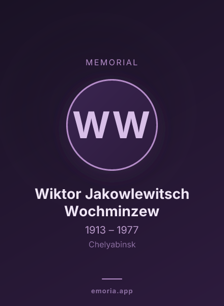 Memorial portrait of Wiktor Jakowlewitsch Wochminzew