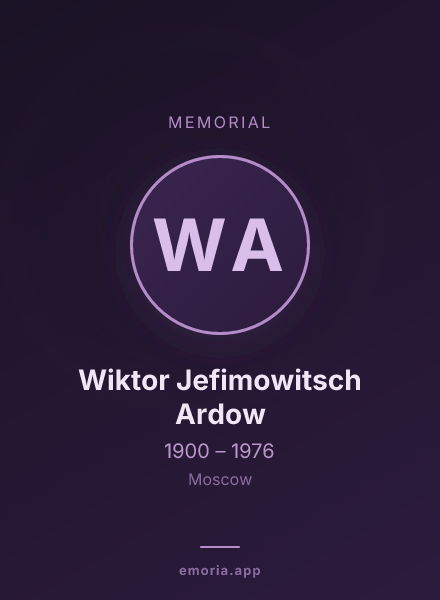Memorial portrait of Wiktor Jefimowitsch Ardow