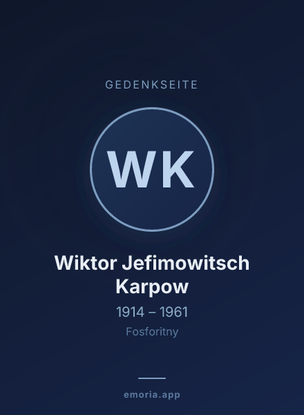 Gedenkportrait von Wiktor Jefimowitsch Karpow