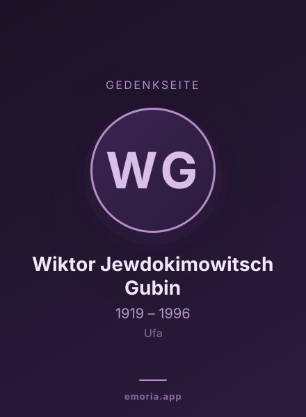 Gedenkportrait von Wiktor Jewdokimowitsch Gubin