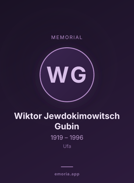 Memorial portrait of Wiktor Jewdokimowitsch Gubin