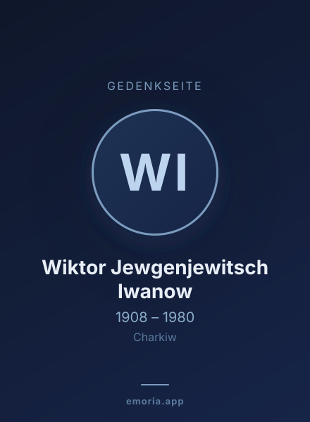 Gedenkportrait von Wiktor Jewgenjewitsch Iwanow