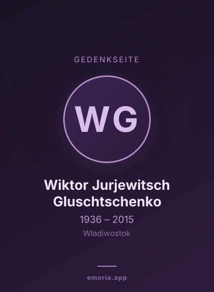 Gedenkportrait von Wiktor Jurjewitsch Gluschtschenko