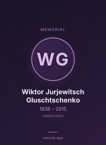 Memorial portrait of Wiktor Jurjewitsch Gluschtschenko