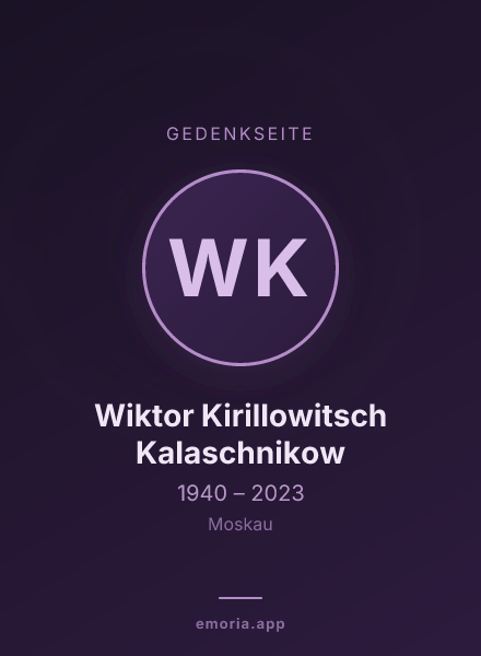 Gedenkportrait von Wiktor Kirillowitsch Kalaschnikow