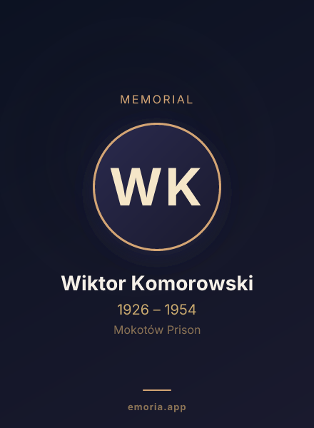 Memorial portrait of Wiktor Komorowski