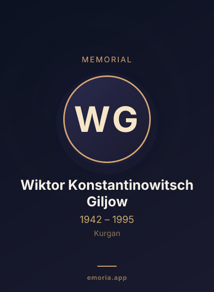 Memorial portrait of Wiktor Konstantinowitsch Giljow