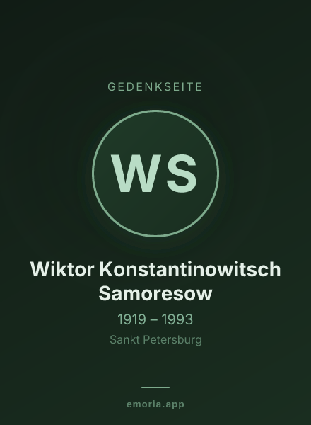 Gedenkportrait von Wiktor Konstantinowitsch Samoresow