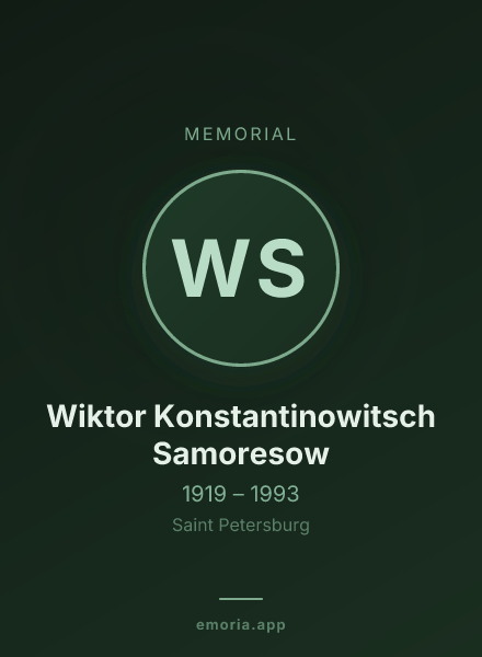 Memorial portrait of Wiktor Konstantinowitsch Samoresow