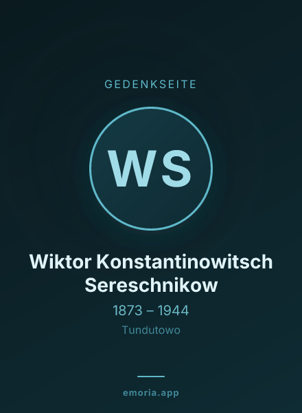 Gedenkportrait von Wiktor Konstantinowitsch Sereschnikow